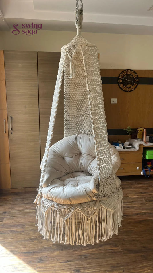 White single seater hanging chair - Swing Saga