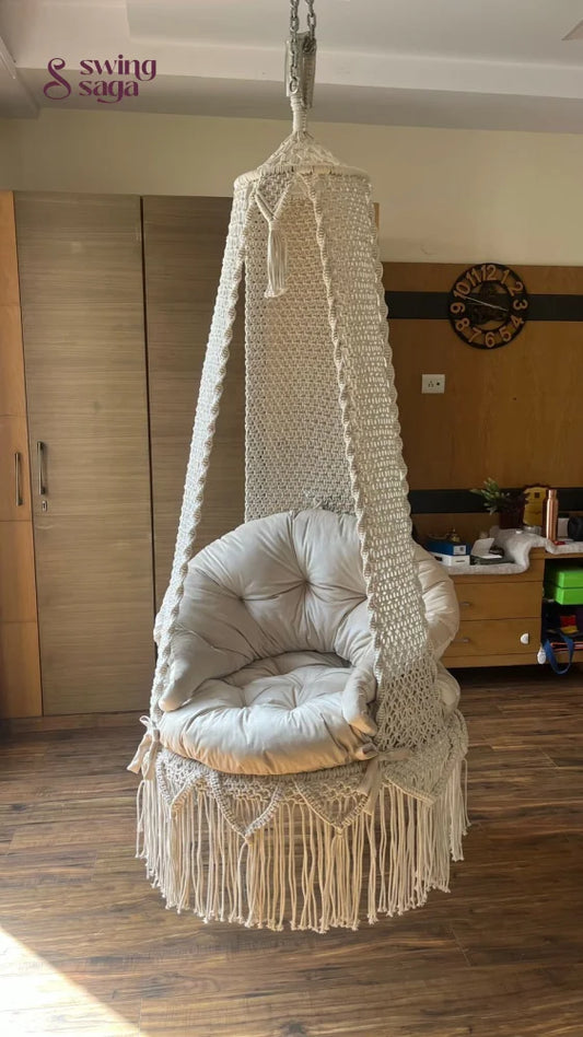 White single seater hanging chair - Swing Saga