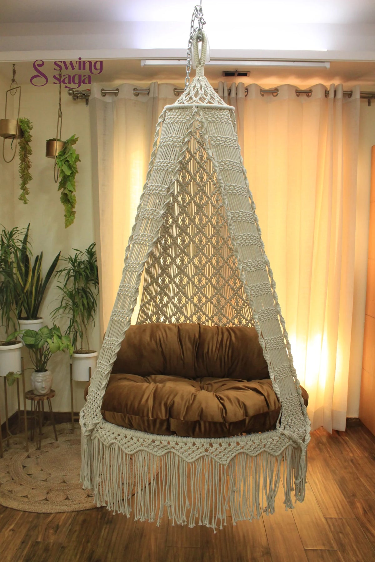 White single seater hanging chair - Swing Saga