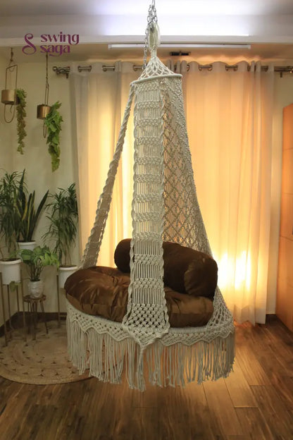White single seater hanging chair - Swing Saga