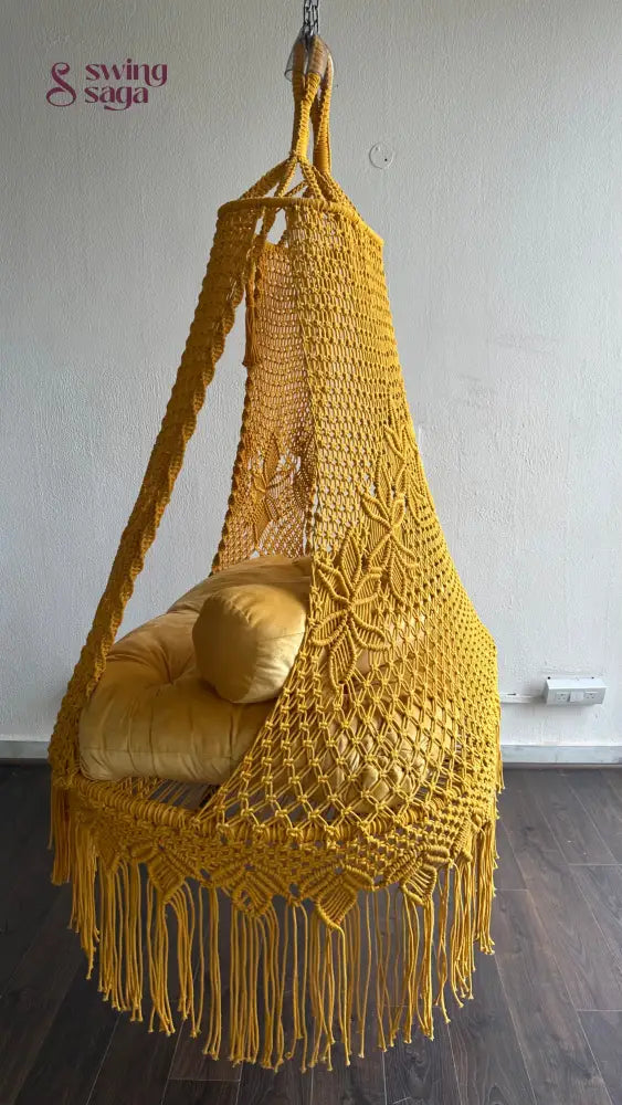 Yellow boho sofa swing - Swing Saga