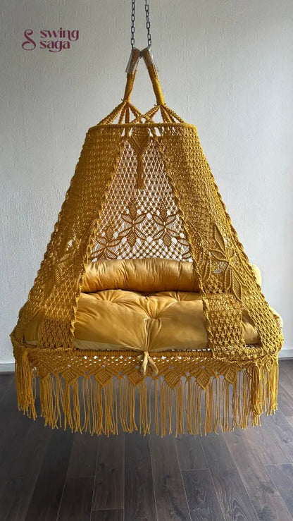 Yellow boho sofa swing - Swing Saga