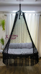 Zara Dual Seater Swing Grey 50 Inches / Black Dark