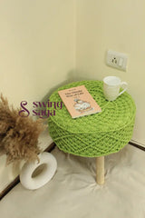 Zesty Green Macrame Ottoman